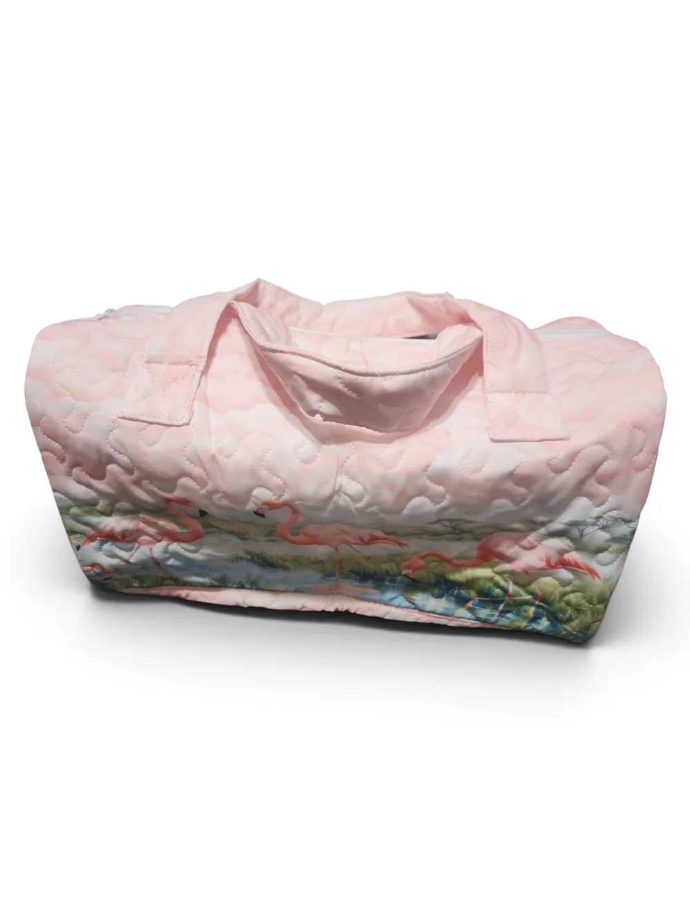 NWOT Quilted Pink Flamingo Travel Duffle Bag